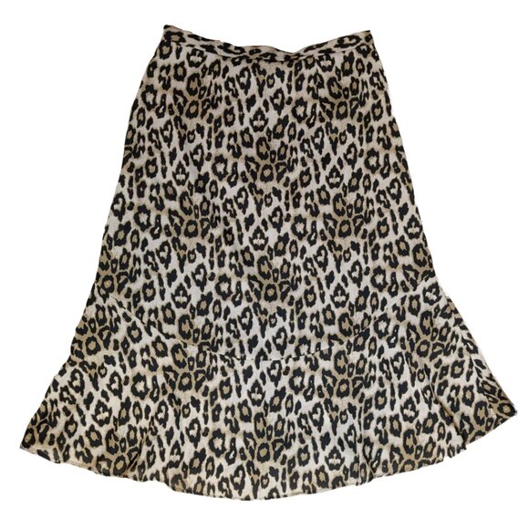 Banana Republic Leopard Print High Low Midi Skirt - Size 4 - Picture 1 of 5